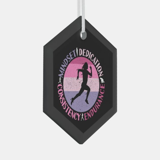 Het runnen van Mindset - het Citaat van de Duurzaa Glas Ornament (Voorkant Rechts)