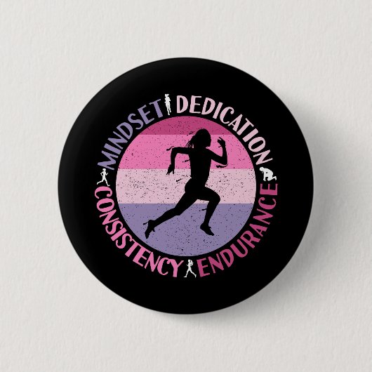 Het runnen van Mindset - het Citaat van de Duurzaa Ronde Button 5,7 Cm (Voorkant)