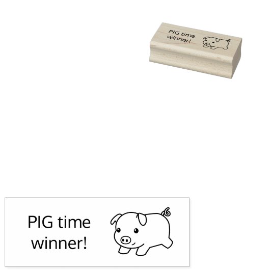 Het runnen van Piglet PIG (Groot) Tijdopnemer Rubberstempel (Gestempeld)
