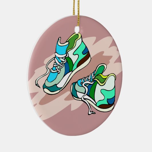 Het runnen van Schoenen Keramisch Ornament (Rechts)