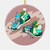 Het runnen van Schoenen Keramisch Ornament (Voorkant)