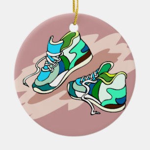 Het runnen van Schoenen Keramisch Ornament