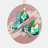 Het runnen van Schoenen Keramisch Ornament (Links)