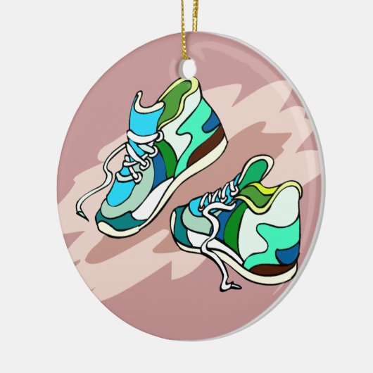 Het runnen van Schoenen Keramisch Ornament (Links)