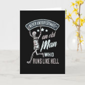 Het runnen van sport grappige Runner Old Man Gift Kaart (Gele Bloem)