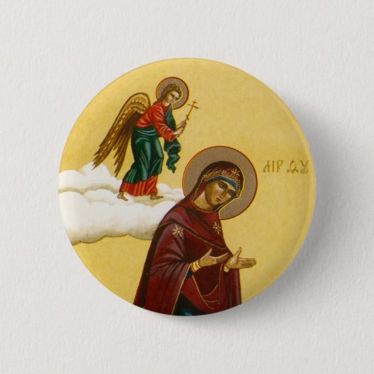 Het Russische icoon van Virgin Mary Ronde Button 5,7 Cm (Voorkant)