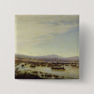 Het Russische leger dat de Donau oversteekt Vierkante Button 5,1 Cm