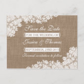 Het Rustic Burlap en het  witte Collectie Aankondigingskaart (Voorkant)