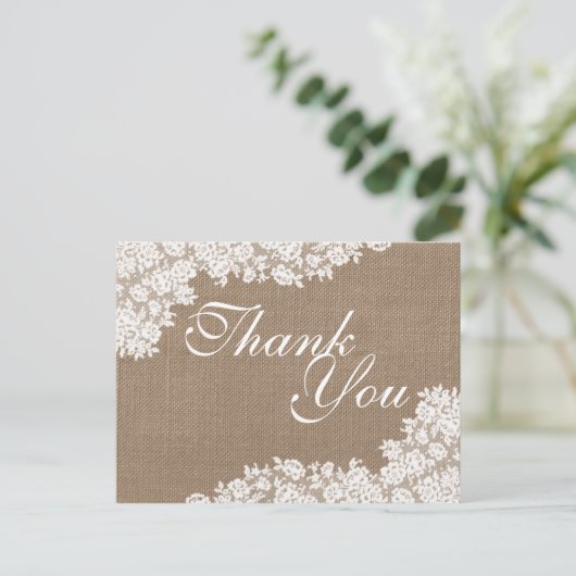 Het Rustic Burlap en het witte Collectie Briefkaart (Staand voorkant)