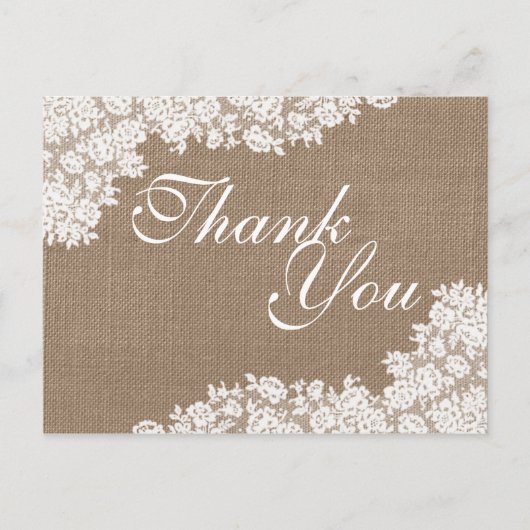 Het Rustic Burlap en het  witte Collectie Briefkaart (Voorkant)