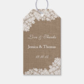 Het Rustic Burlap en het  witte Collectie Cadeaulabel (Voorkant)