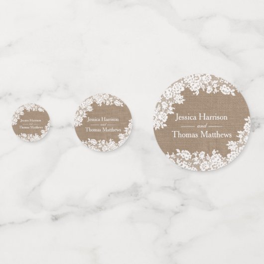 Het Rustic Burlap en het  witte Collectie Confetti (Voorkanten)