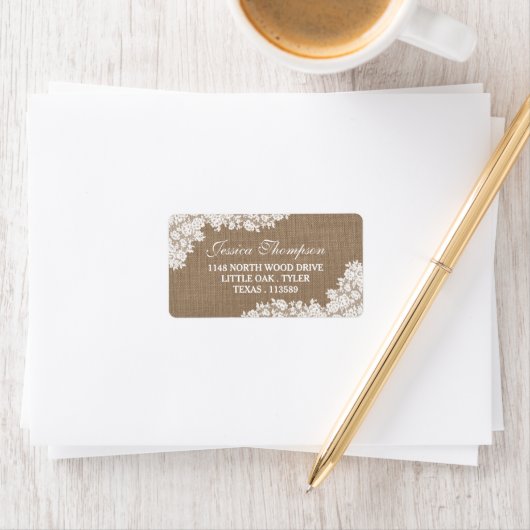 Het Rustic Burlap en het witte Collectie Etiket (Insitu)