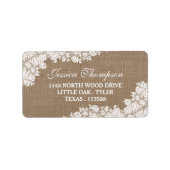 Het Rustic Burlap en het witte Collectie Etiket (Voorkant)