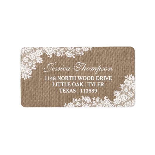 Het Rustic Burlap en het witte Collectie Etiket (Voorkant)