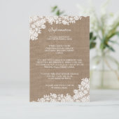 Het Rustic Burlap en het witte Collectie Informatiekaartje (Staand voorkant)