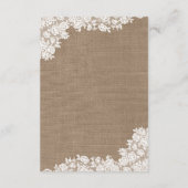 Het Rustic Burlap en het witte Collectie Informatiekaartje (Achterkant)