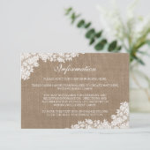 Het Rustic Burlap en het  witte Collectie Informatiekaartje (Staand voorkant)