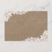 Het Rustic Burlap en het  witte Collectie Informatiekaartje (Achterkant)