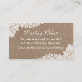 Het Rustic Burlap en het  witte Collectie Informatiekaartje