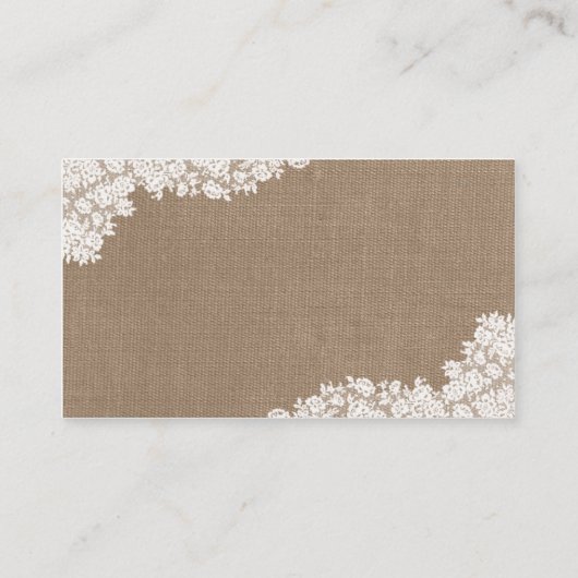 Het Rustic Burlap en het witte Collectie Informatiekaartje (Achterkant)