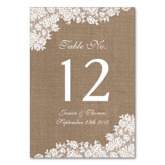 Het Rustic Burlap en het  witte Collectie Kaart (Achterkant)