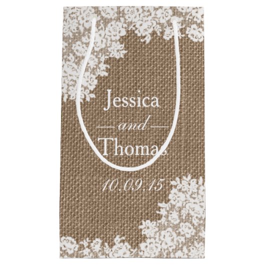 Het Rustic Burlap en het witte Collectie Klein Cadeauzakje (Voorkant)