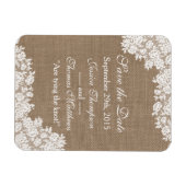 Het Rustic Burlap en het  witte Collectie Magneet (Horizontaal)