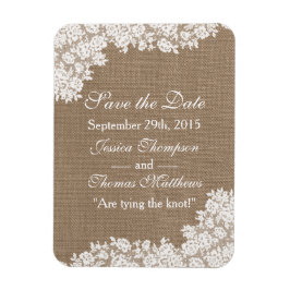 Het Rustic Burlap en het  witte Collectie Magneet