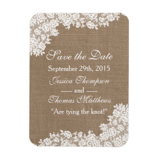 Het Rustic Burlap en het  witte Collectie Magneet