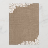 Het Rustic Burlap en het  witte Collectie Menu (Achterkant)