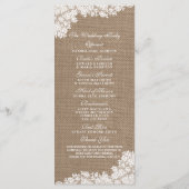 Het Rustic Burlap en het  witte Collectie Programmakaart (Achterkant)