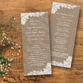 Het Rustic Burlap en het  witte Collectie Programmakaart