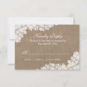 Het Rustic Burlap en het witte Collectie RSVP Kaartje (Voorkant)