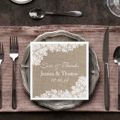 Het Rustic Burlap en het  witte Collectie Servet