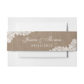 Het Rustic Burlap en het  witte Collectie Uitnodigingen Wikkel (Voorkant Voorbeeld)