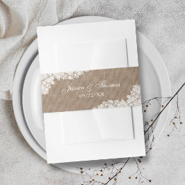 Het Rustic Burlap en het  witte Collectie Uitnodigingen Wikkel