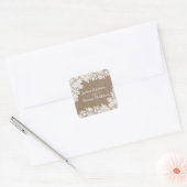 Het Rustic Burlap en het  witte Collectie Vierkante Sticker (Envelop)