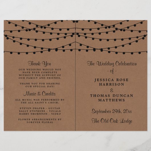 Het Rustic Kraft String Lights Wedding Collectie (Voorkant)