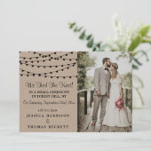 Het Rustic Kraft String Lights Wedding Collectie Aankondiging (Staand voorkant)