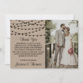 Het Rustic Kraft String Lights Wedding Collectie Bedankkaart (Voorkant)