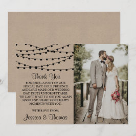 Het Rustic Kraft String Lights Wedding Collectie Bedankkaart