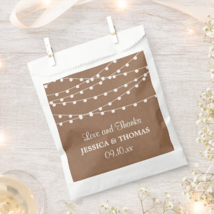 Het Rustic Kraft String Lights Wedding Collectie Bedankzakje