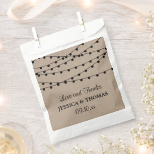 Het Rustic Kraft String Lights Wedding Collectie Bedankzakje
