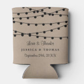 Het Rustic Kraft String Lights Wedding Collectie Blikjeskoeler (Achterkant)
