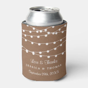Het Rustic Kraft String Lights Wedding Collectie Blikjeskoeler
