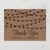 Het Rustic Kraft String Lights Wedding Collectie Briefkaart (Voorkant)