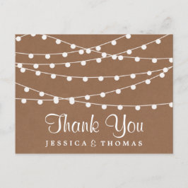 Het Rustic Kraft String Lights Wedding Collectie Briefkaart