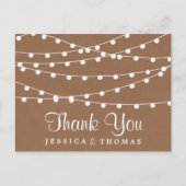 Het Rustic Kraft String Lights Wedding Collectie Briefkaart (Voorkant)