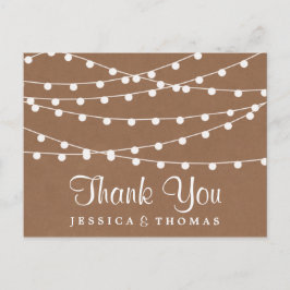 Het Rustic Kraft String Lights Wedding Collectie Briefkaart